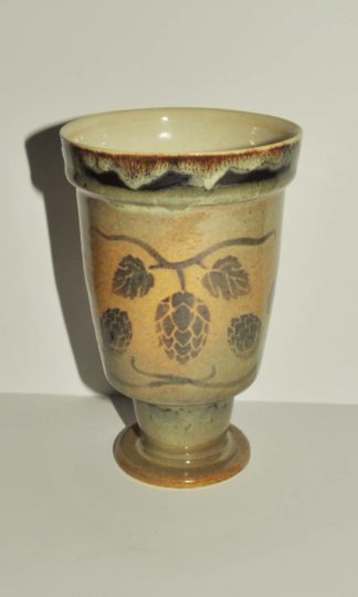 Stoneware Cup W/ Hop Vine pattern