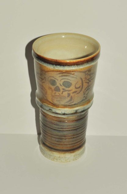 20oz Stoneware Cup W/ Root Skull Pattern