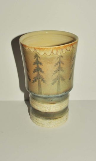 24oz Stoneware Cup W/ Tree Patterns