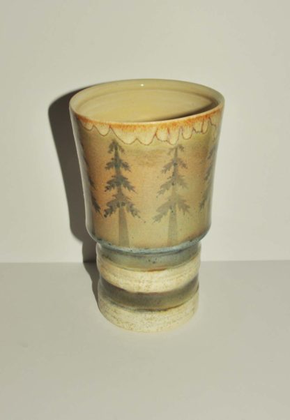 24oz Stoneware Cup W/ Tree Patterns