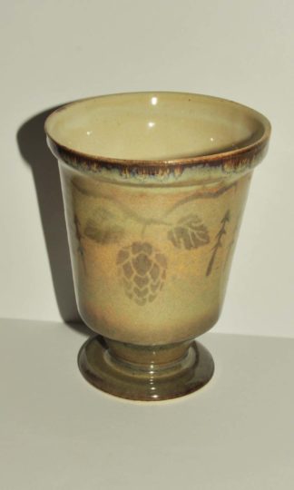 Stoneware Cup W/ Trees and Hop Vine